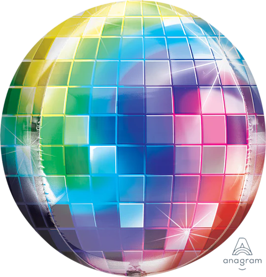 Ultra Shape Foil Balloon Disco Ball Multicolor 15