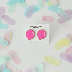 Balloon Earrings BALLOON SHAPED EARRINGS (NEON PINK)