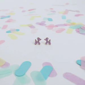 BALLOON DOG EARRINGS (LAVENDER)