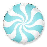 Round Candy Peppermint Swirl Pastel Blue 18"