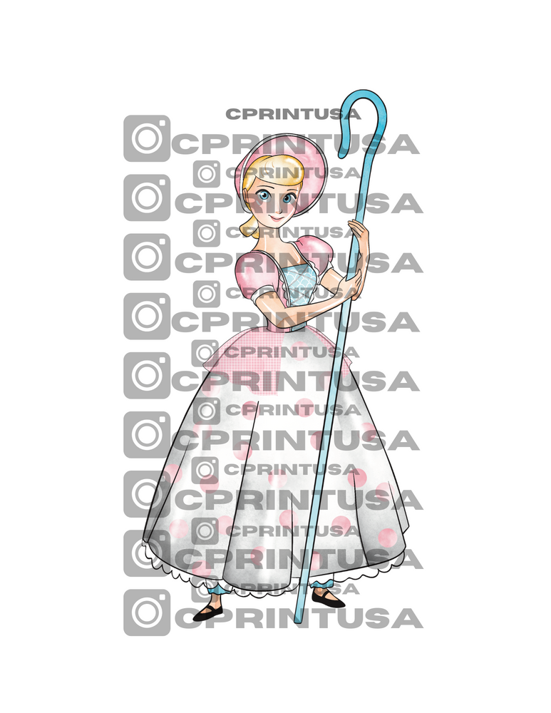 BO PEEP WATERCOLOR TOY STORY CUT OUT