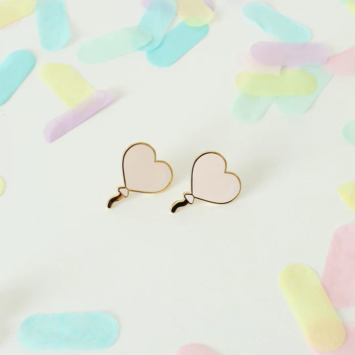 HEART BALLOON EARRINGS (BLUSH)