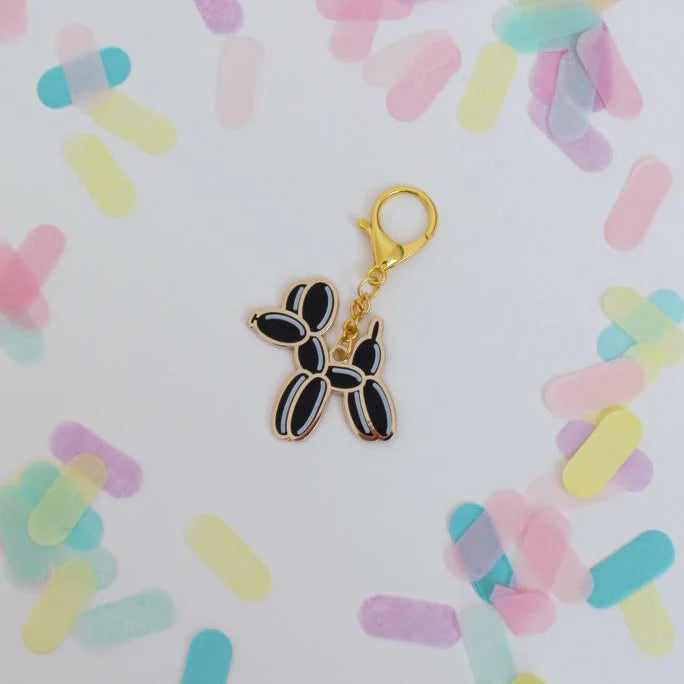 BALLOON DOG HARD ENAMEL KEYCHAIN (Black)