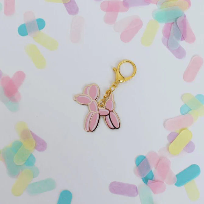 BALLOON DOG HARD ENAMEL KEYCHAIN (PINK)