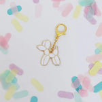 BALLOON DOG HARD ENAMEL KEYCHAIN (White)