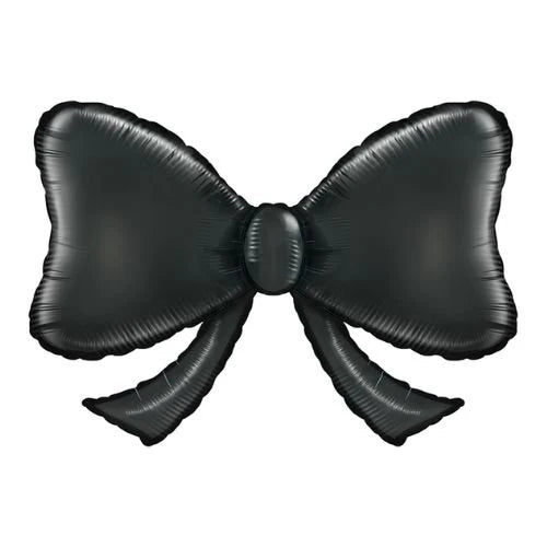 Black Burst Bow Foil Shape Balloon 40 in.