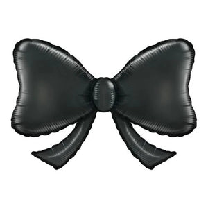 Black Burst Bow Foil Shape Balloon 40 in.