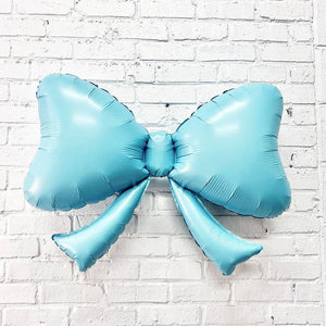 Blue Burst Bow Foil Shape Balloon 40 in.