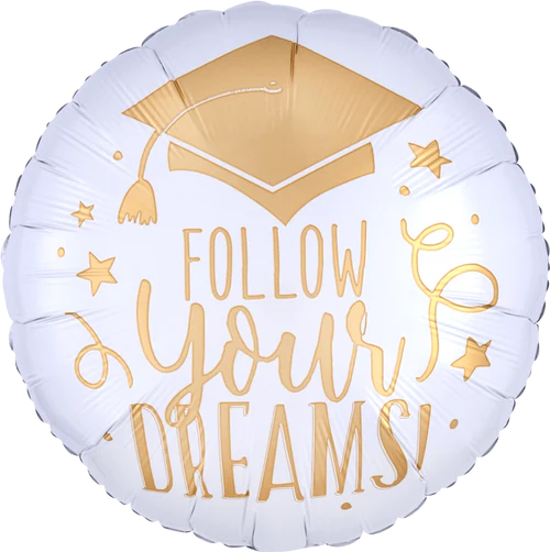 Follow Your Dreams White & Gold 17"