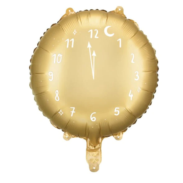 Gold Clock Foil Balloon 18 in.