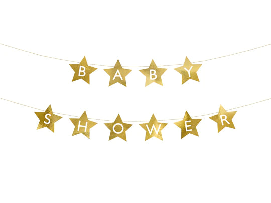 Star Baby Shower Banner 10FT GOLD