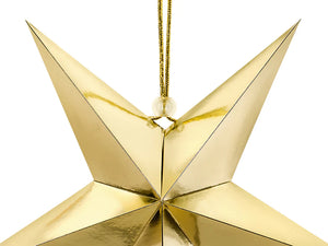 Gold Paper Star Decoration 12 in. PartyDeco USA