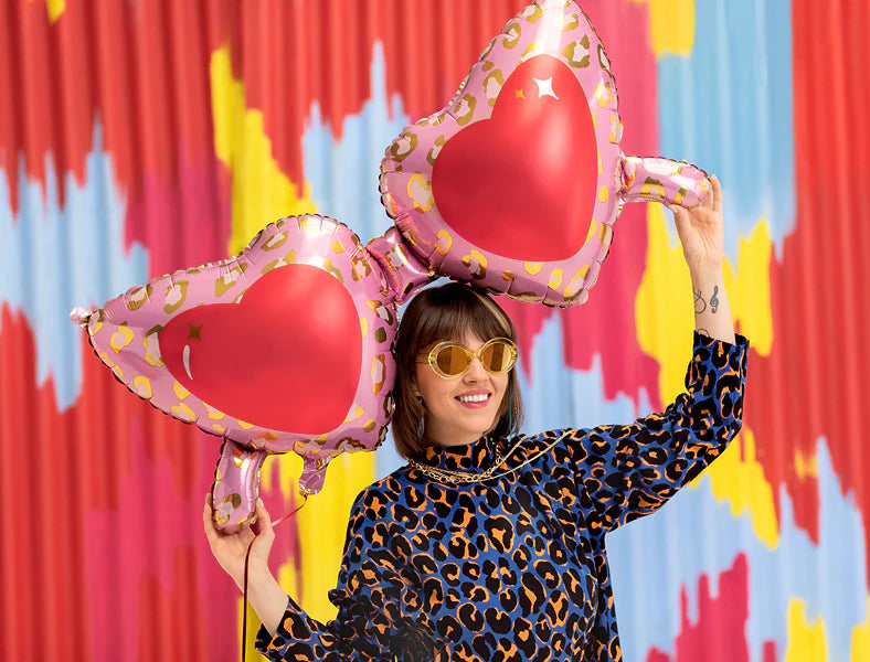 Heart Glasses Foil Balloon 45 in.