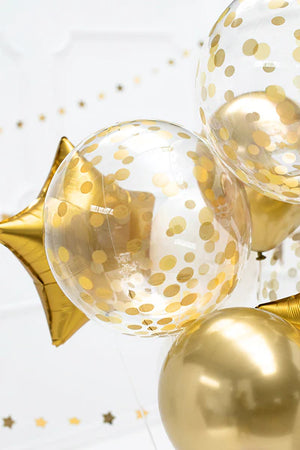 Gold Confetti Bubble Balloon 16 in.