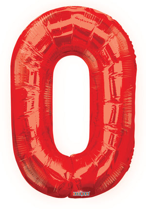 Numbers 0 to 9 Red Foil Balloon 34" in each (Choose your number)