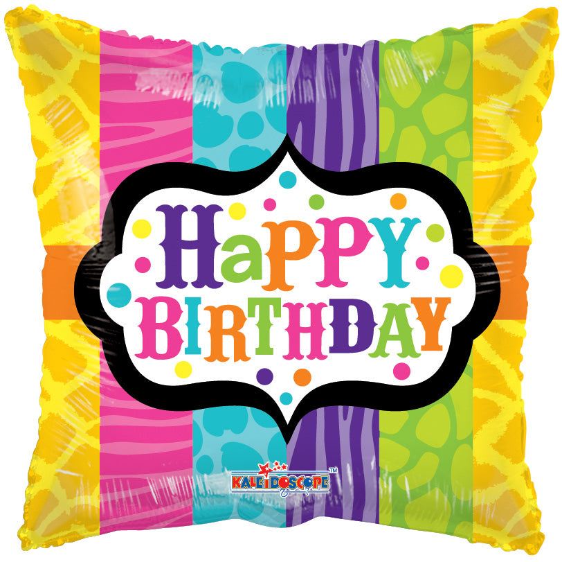 Animal Print Birthday Gellibean – Single Pack 18"