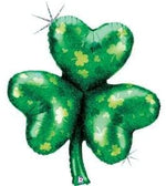 Green Holographic Shamrock 33"