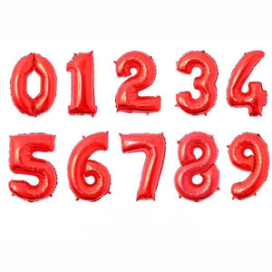 Numbers 0 to 9 Red Foil Balloon 34" in each (Choose your number)