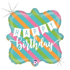 Birthday Banner/Stripes 18"