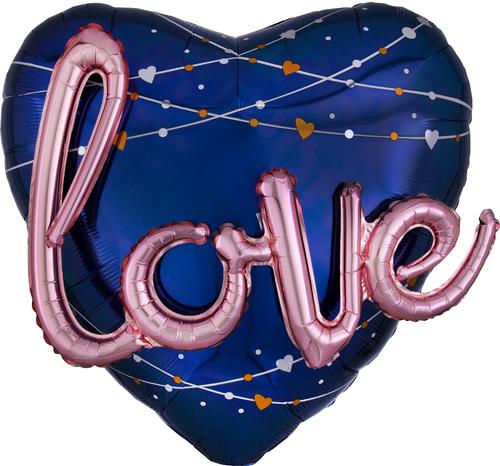 Navy Wedding MultiBalloon (Love) 36"