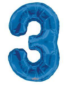 Numbers 0 to 9 Blue Foil Balloon 34" in each. (Choose your number)