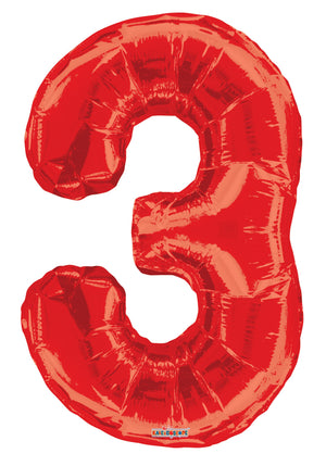 Numbers 0 to 9 Red Foil Balloon 34" in each (Choose your number)