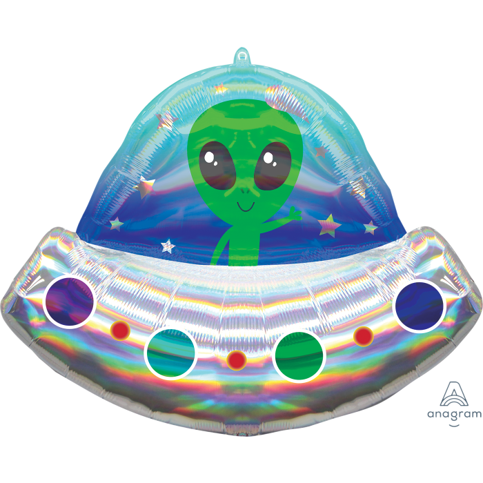 Iridescent Alien Space Ship 28"