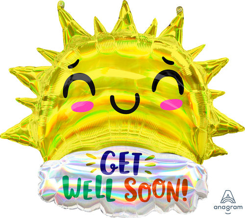 Iridescent Get Well Happy Sun 29"