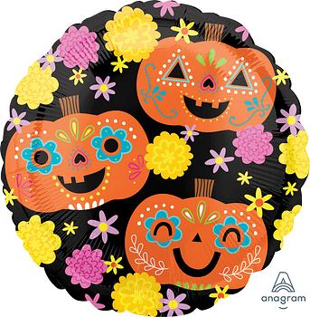 Halloween Day of the Dead Pumpkins 17"