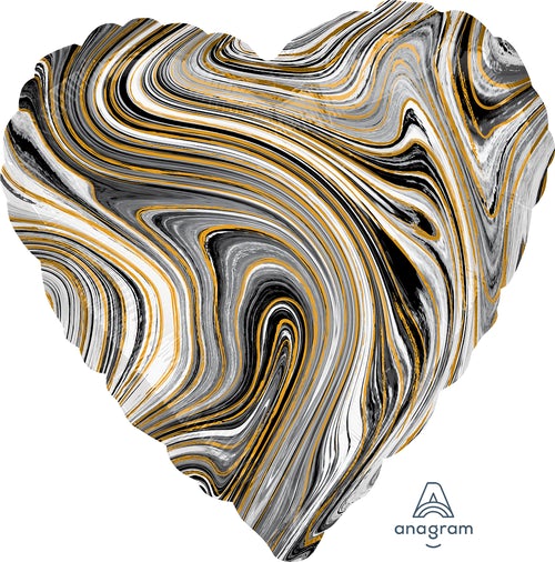 Marble Heart 18" Foil Balloon (choose your color)