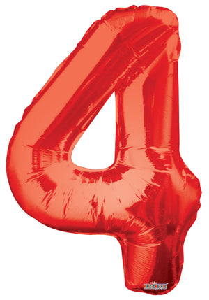 Numbers 0 to 9 Red Foil Balloon 34" in each (Choose your number)