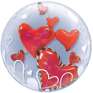 Double Bubble Love Floating Hearts Balloon