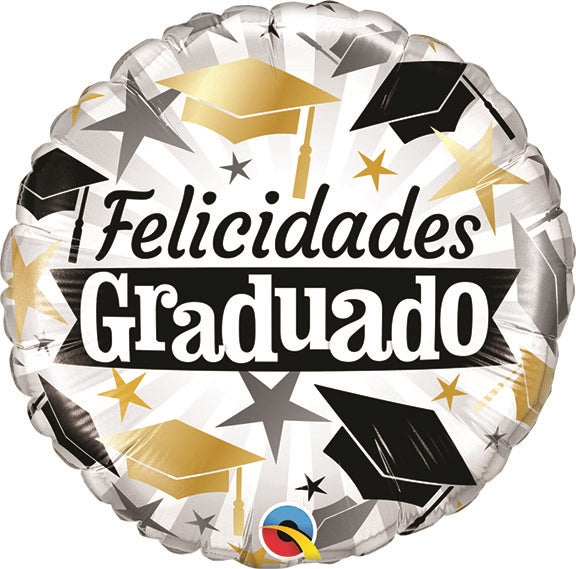 Felicidades Graduado Gold & Black 18"