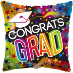 Grad Stars & Rainbow Holographic Foil Balloon 18"