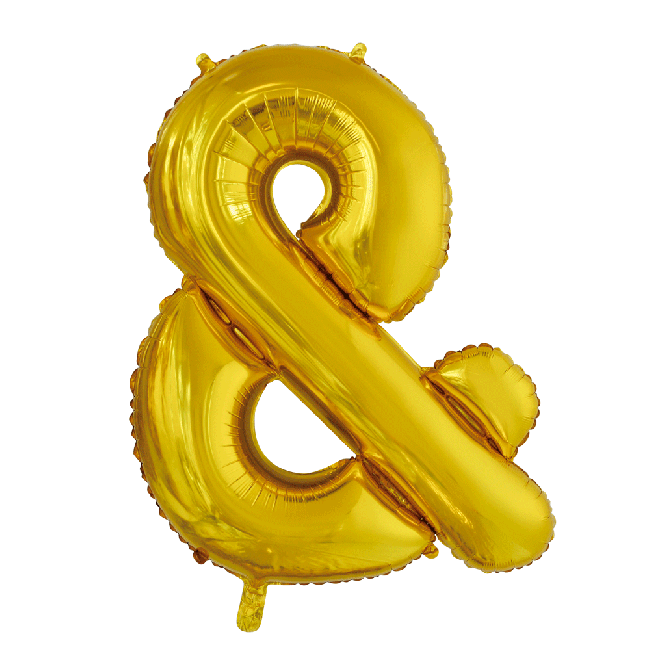 Symbol Balloons in Gold ( Choose Your Symbol ) #, @, ?, &