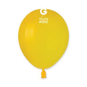 Solid Balloon Yellow A50-002  | 100 balloons per package of 5'' each