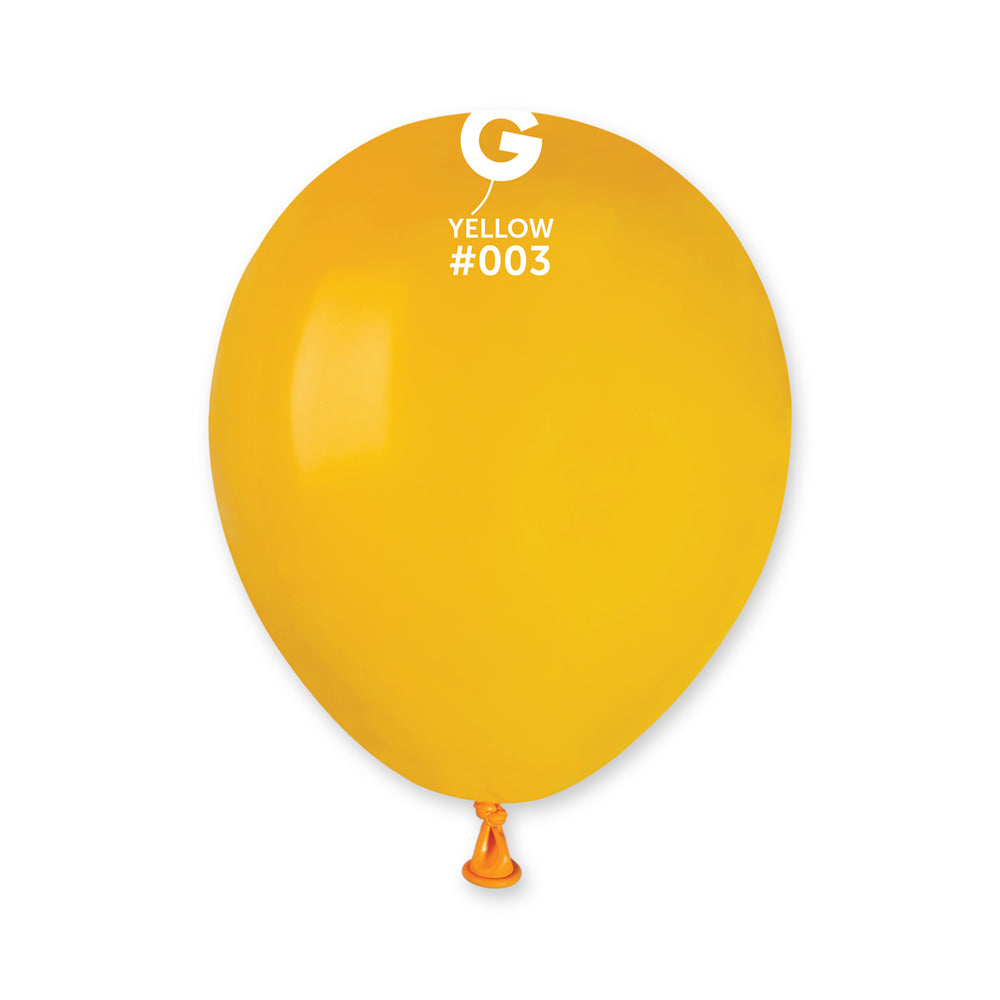 Solid Balloon Yellow  A50-003  | 100 balloons per package of 5'' each