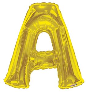 Letters A to Z Gold Foil Balloon - 14" in and 34" in (Choose Size And Letter)