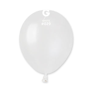 Metallic Balloon White AM50-029  | 100 balloons per package of 5'' each