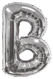 Letters A to Z Silver Foil Balloon - 14" in and 34" in each. (Choose your size and your letter)