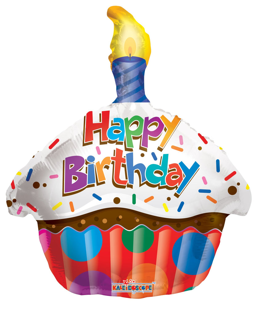 Birthday Cupcake Foil Balloon - 18" in.