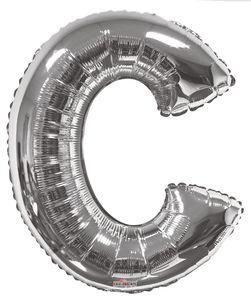 Letters A to Z Silver Foil Balloon - 14" in and 34" in each. (Choose your size and your letter)