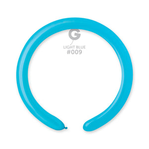 Solid Balloon Light Blue D4(260)-009 | 50 balloons per package of 2'' each