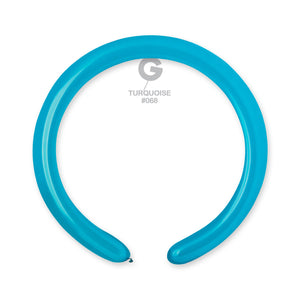 Solid Balloon Turquoise D4(260)-068 | 50 balloons per package of 2'' each