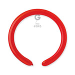 Solid Balloon Red D4(260)-045 | 50 balloons per package of 2'' each