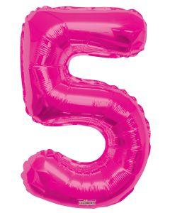 Numbers 0 to 9 Hot Pink Foil Balloon 14" in and 34" in each (Choose your size and your number)