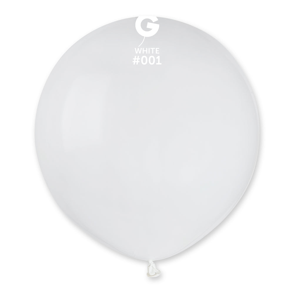 Solid Balloon White G150-001 | 25 balloons per package of 19'' each