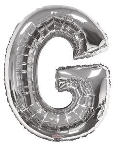 Letters A to Z Silver Foil Balloon - 14" in and 34" in each. (Choose your size and your letter)