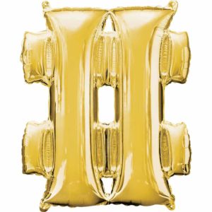 Symbol Balloons in Gold ( Choose Your Symbol ) #, @, ?, &