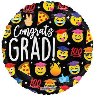 Grad Emoticons Foil Balloon 18"